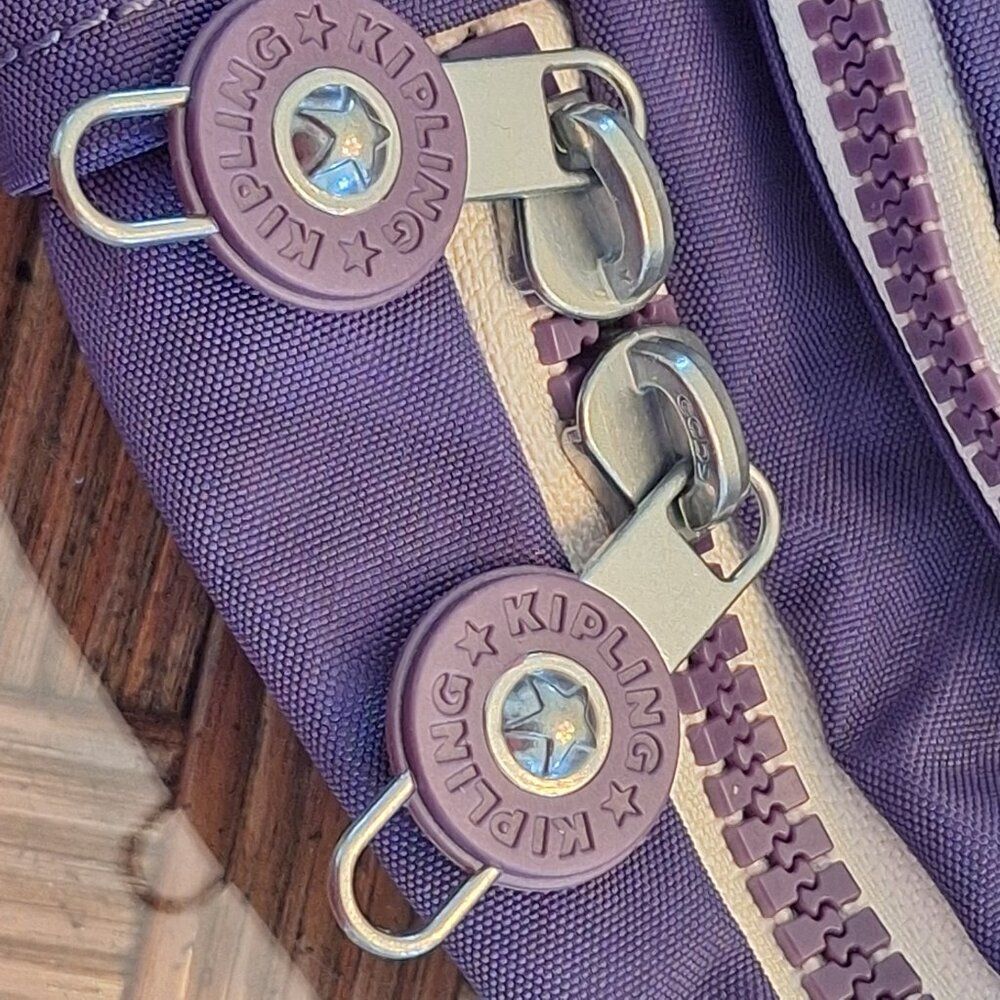 NWT Kipling Seoul Small Backpack Galaxy Blue Rubber Monkey Charm - Picture 8 of 12